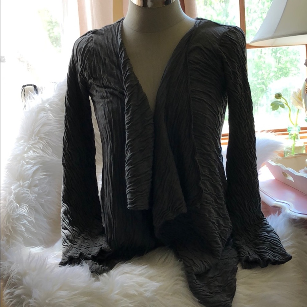 Fenini Slate Grey Textured Cardigan